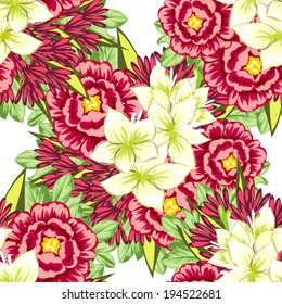 Abstract Elegance Seamless pattern with floral background