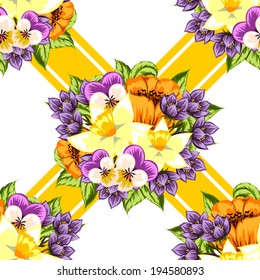 Abstract Elegance Seamless pattern with floral background