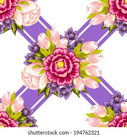 Abstract Elegance Seamless pattern with floral background