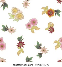 Resumen de la elegancia sin problemas con fondo floral