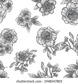 Abstract elegance seamless pattern with floral background