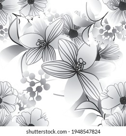Abstract elegance seamless pattern with floral background