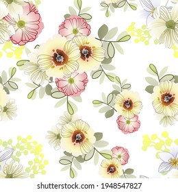 Abstract elegance seamless pattern with floral background