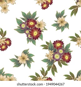 Abstract elegance seamless pattern with floral background