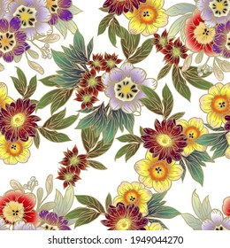 Abstract elegance seamless pattern with floral background