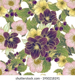 Abstract elegance seamless pattern with floral background