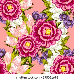 Abstract Elegance Seamless pattern with floral background