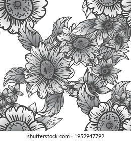 Abstract elegance seamless pattern with floral background