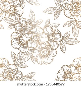 Abstract elegance seamless pattern with floral background
