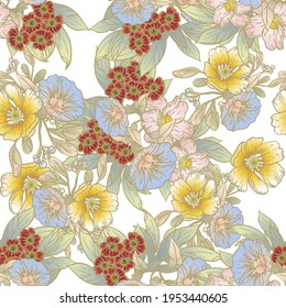 Abstract elegance seamless pattern with floral background