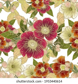 Abstract elegance seamless pattern with floral background