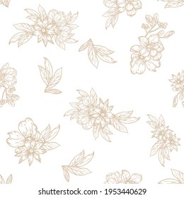 Abstract elegance seamless pattern with floral background
