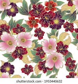Abstract elegance seamless pattern with floral background