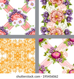 Abstract Elegance Seamless pattern with floral background