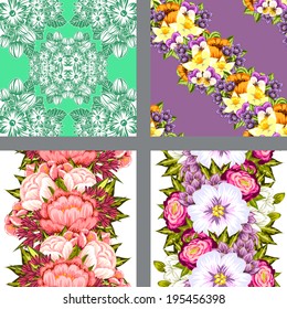 Abstract Elegance Seamless pattern with floral background
