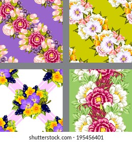 Abstract Elegance Seamless pattern with floral background