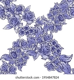Abstract elegance seamless pattern with floral background