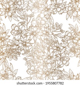 Abstract elegance seamless pattern with floral background
