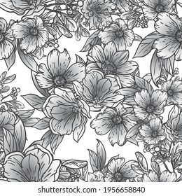 Abstract elegance seamless pattern with floral background