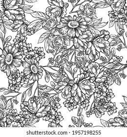 Abstract elegance seamless pattern with floral background