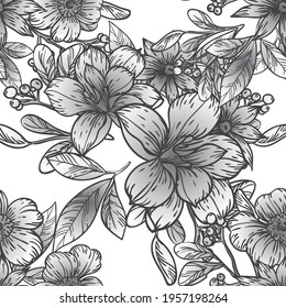 Abstract elegance seamless pattern with floral background