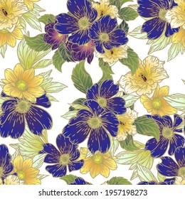 Abstract elegance seamless pattern with floral background