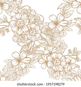 Abstract elegance seamless pattern with floral background