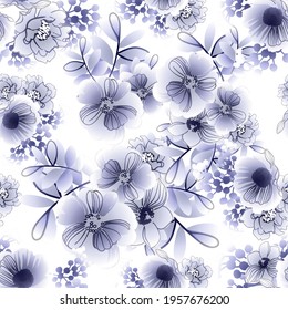 Abstract elegance seamless pattern with floral background