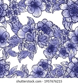 Abstract elegance seamless pattern with floral background
