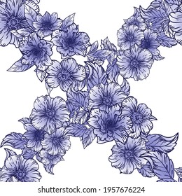 Abstract elegance seamless pattern with floral background