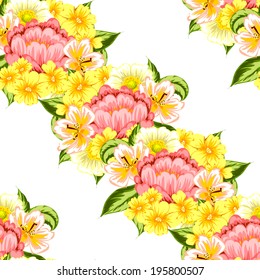 Abstract Elegance Seamless pattern with floral background