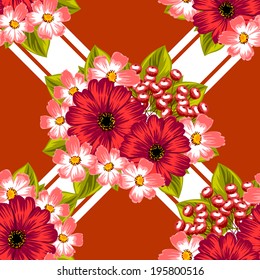 Abstract Elegance Seamless pattern with floral background