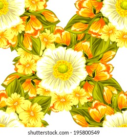 Abstract Elegance Seamless pattern with floral background