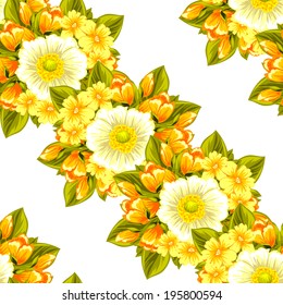 Abstract Elegance Seamless pattern with floral background