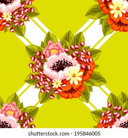 Abstract Elegance Seamless pattern with floral background