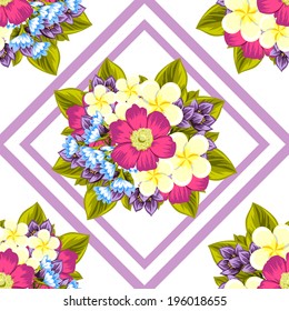 Abstract Elegance Seamless pattern with floral background