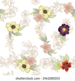 Resumen de la elegancia sin problemas con fondo floral