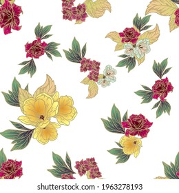 Abstract elegance seamless pattern with floral background