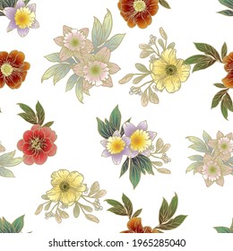 Resumen de la elegancia sin problemas con fondo floral
