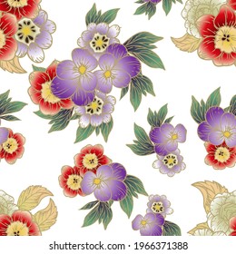 Abstract elegance seamless pattern with floral background