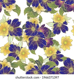 Abstract elegance seamless pattern with floral background