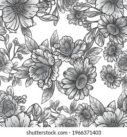 Abstract elegance seamless pattern with floral background