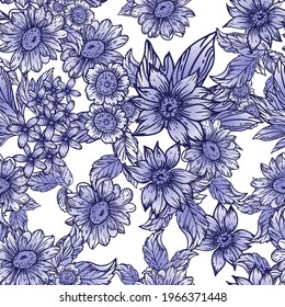 Abstract elegance seamless pattern with floral background