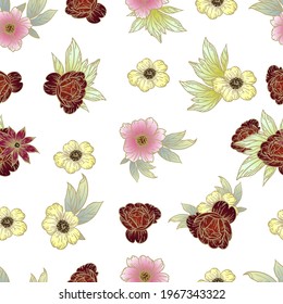 Abstract elegance seamless pattern with floral background