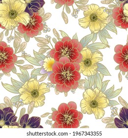 Abstract elegance seamless pattern with floral background