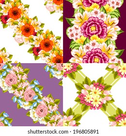 Abstract Elegance Seamless pattern with floral background