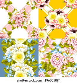 Abstract Elegance Seamless pattern with floral background