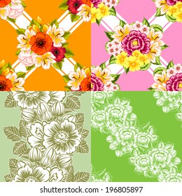 Abstract Elegance Seamless pattern with floral background