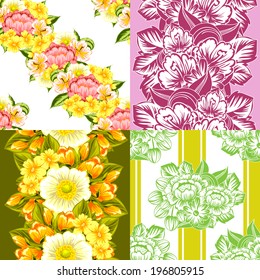 Abstract Elegance Seamless pattern with floral background