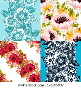 Abstract Elegance Seamless pattern with floral background
